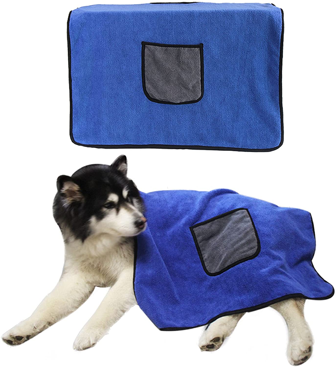 Serviette à séchage rapide en microfibre super absorbante avec sac à main pour chien Pet Clean